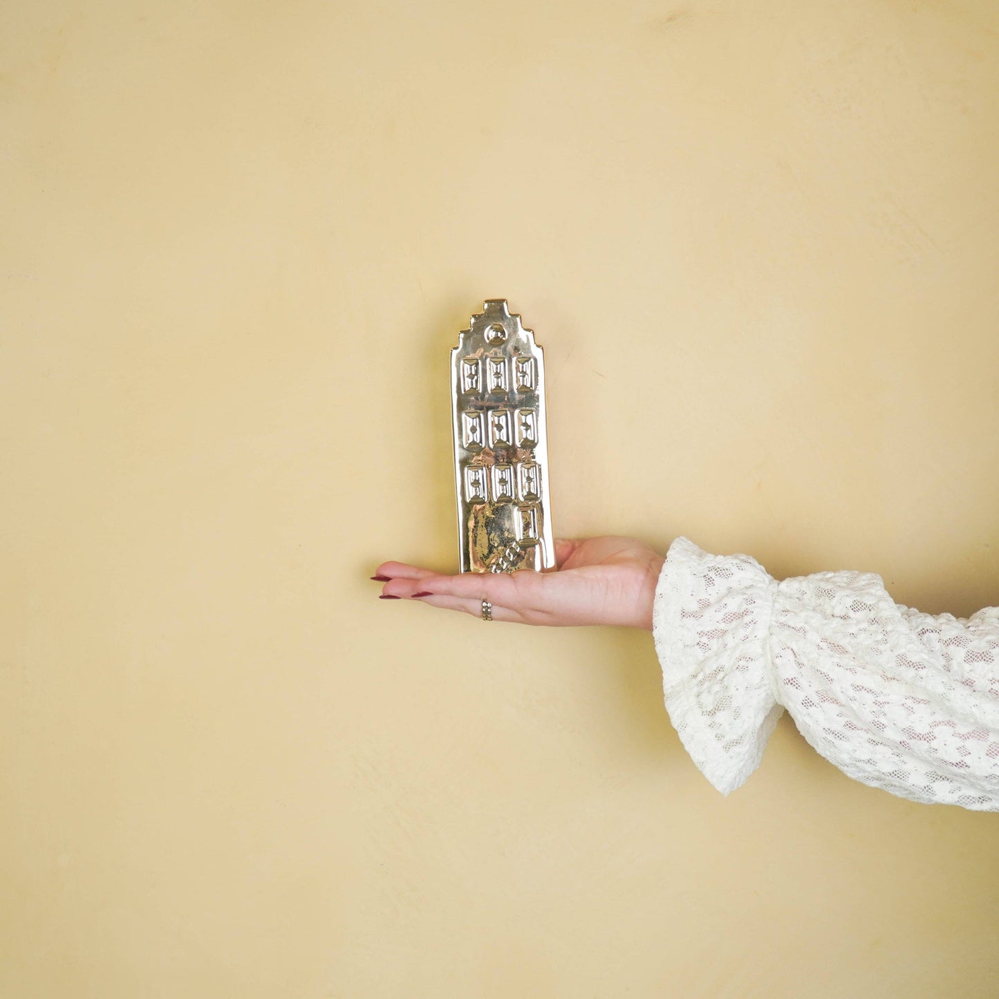 Flower vase - Home vase - Ceramic - Gold - 6x5.5x18 cm