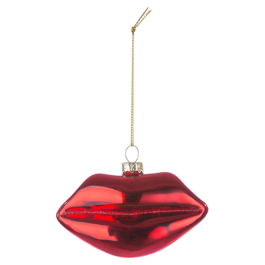 Red Lips Christmas Bauble