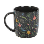 Mug à motif floral folk noir Midnight Bloom | Design e regali originali