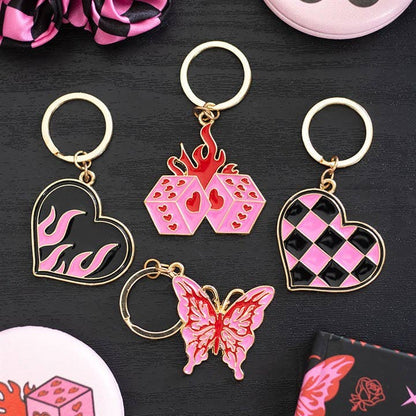 Flaming Butterfly Keychain