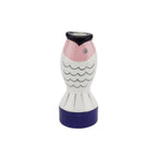 Bougeoir - Poisson - Bleu/Blanc/Rose - 7x7x16,5cm