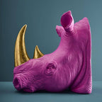 S/2 Nashorn-Buchstützen, Magenta, 39,5 x 14,2 x 20,5 cm