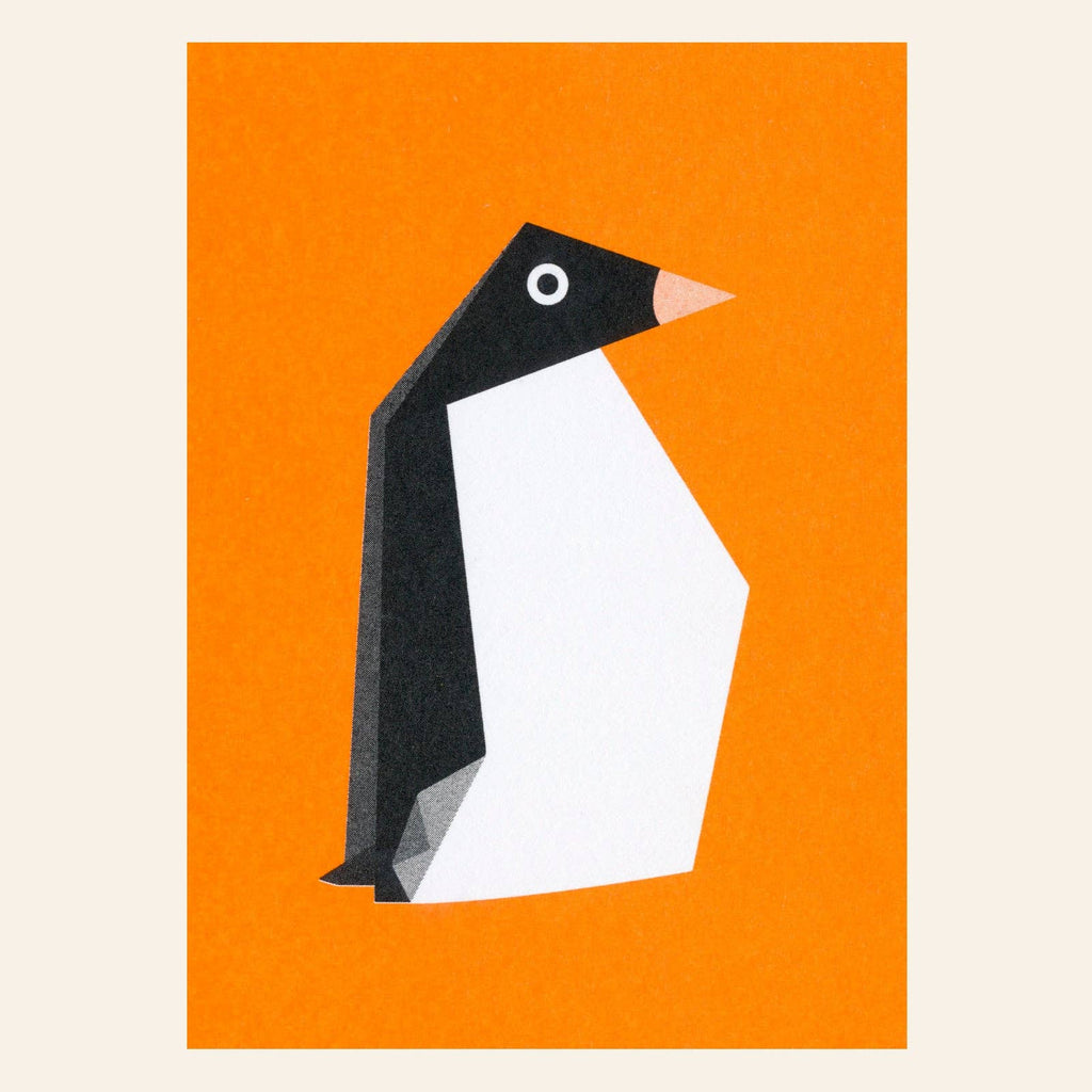 Carte Postale Pingouin Origami