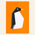 Carte Postale Pingouin Origami