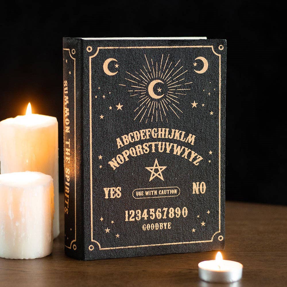 Boîte de Rangement en Forme de Livre Planche Ouija Gothique Noire