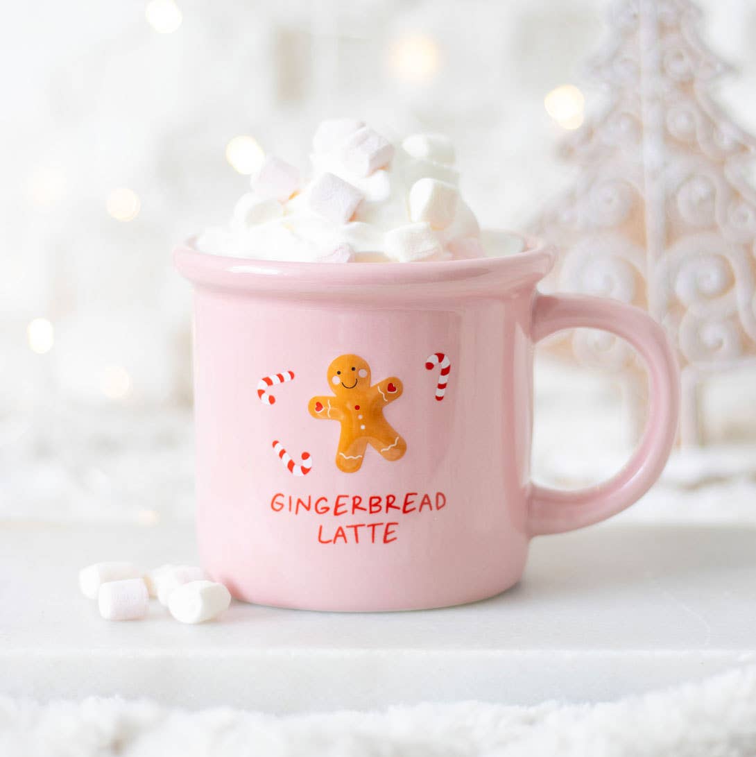 Pink Gingerbread Christmas Mug