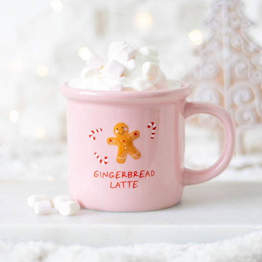 Pink Gingerbread Christmas Mug