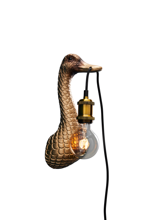 Enten-Wandleuchte „Sohn einer Ente“ Gold