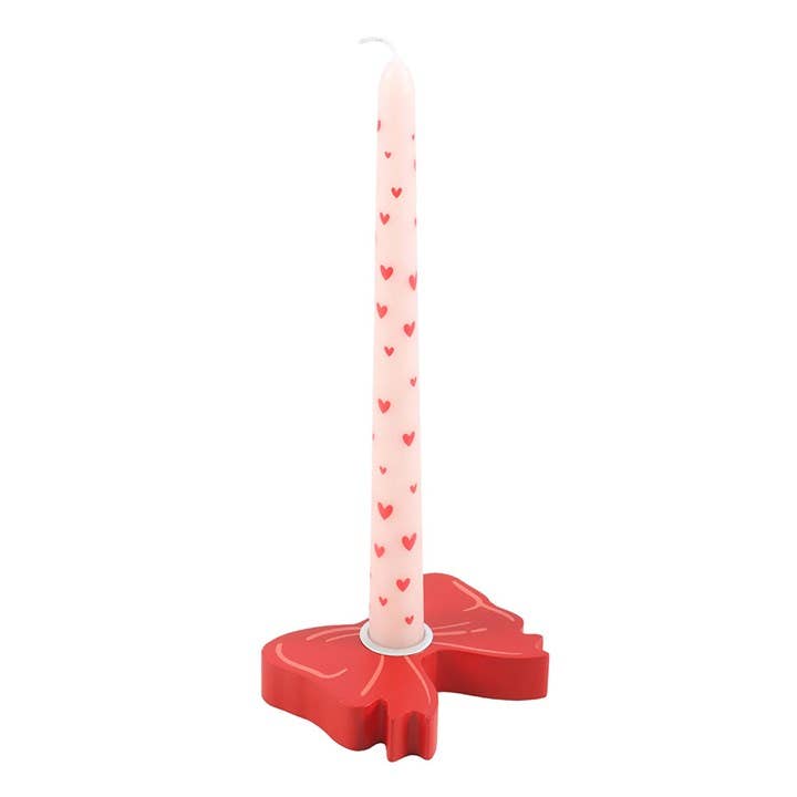 Bougeoir nœud rouge