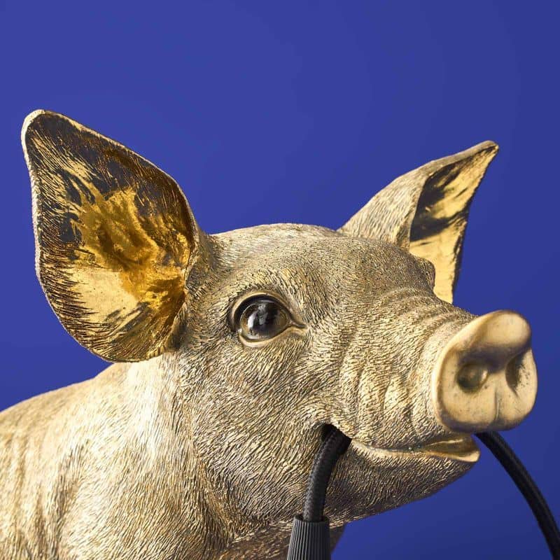 Lampe de table Cochon doré