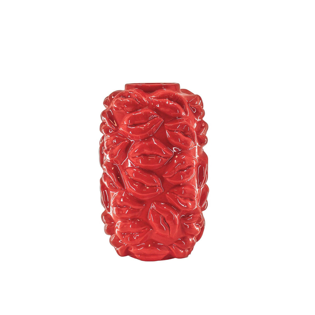 Vase – Küsse – Keramik – Rot – 17 x 17 x 27 cm
