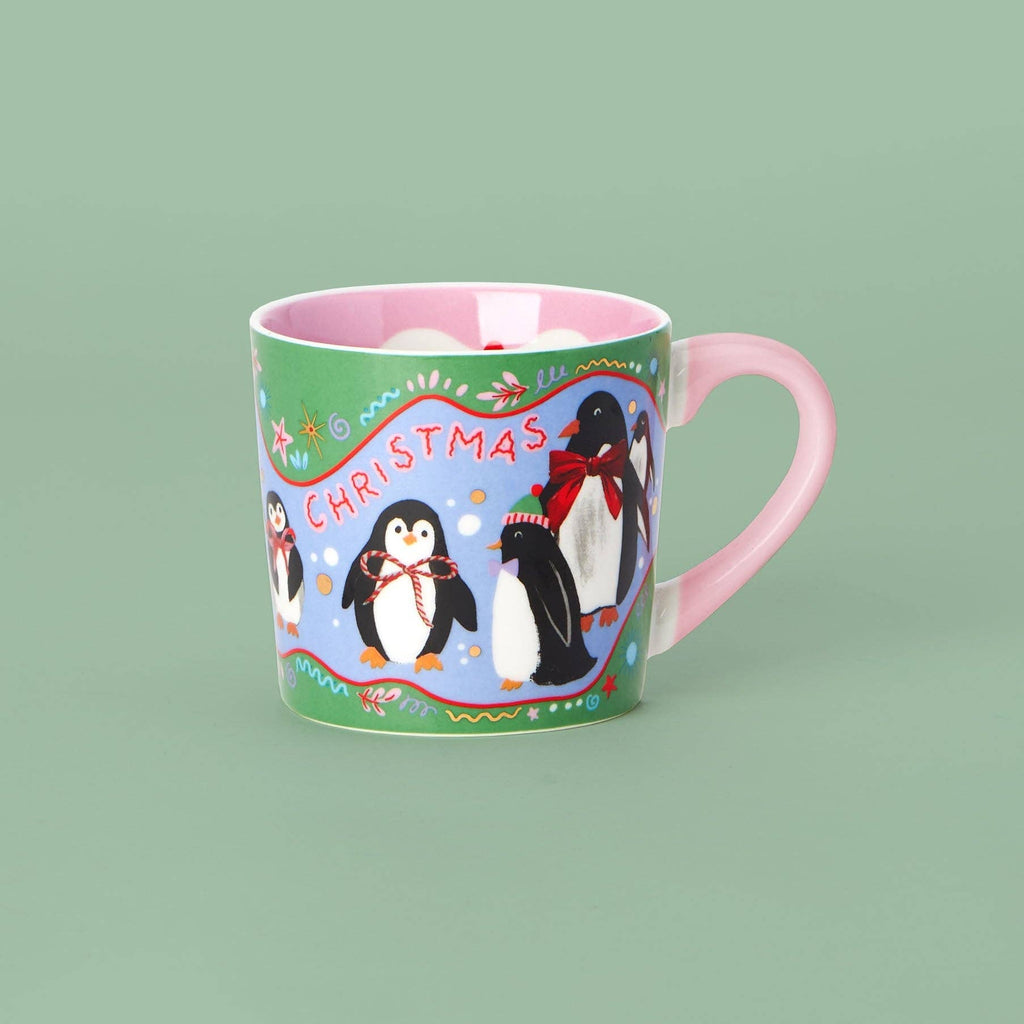 Weihnachtsbecher mit Pinguin-Motiv