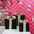 Cadeau de Noël LED - S3 - Polystyrène - Noir/Or - 15/20/25 cm | Design e regali originali