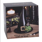 Porte-encens cône Halloween crapaud magique et chapeau de sorcière
