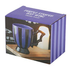 Tasse à Thé Rayée Violet & Noir – Anse Aile de Chauve-Souris | Design e regali originali
