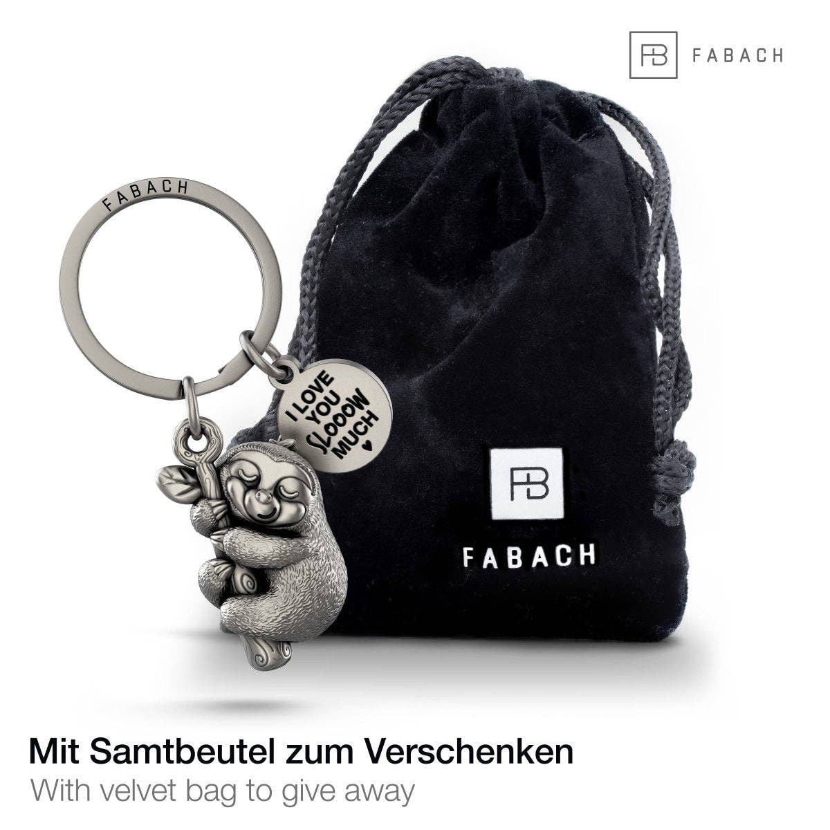 Gemütlicher Schlüsselanhänger „Ich liebe dich ganz langsam“ „Verträumt“ mit Gravur – Süßer Glücksbringer