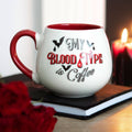 Mug rond gothique vampire « My Blood Type is Coffee » pour Halloween