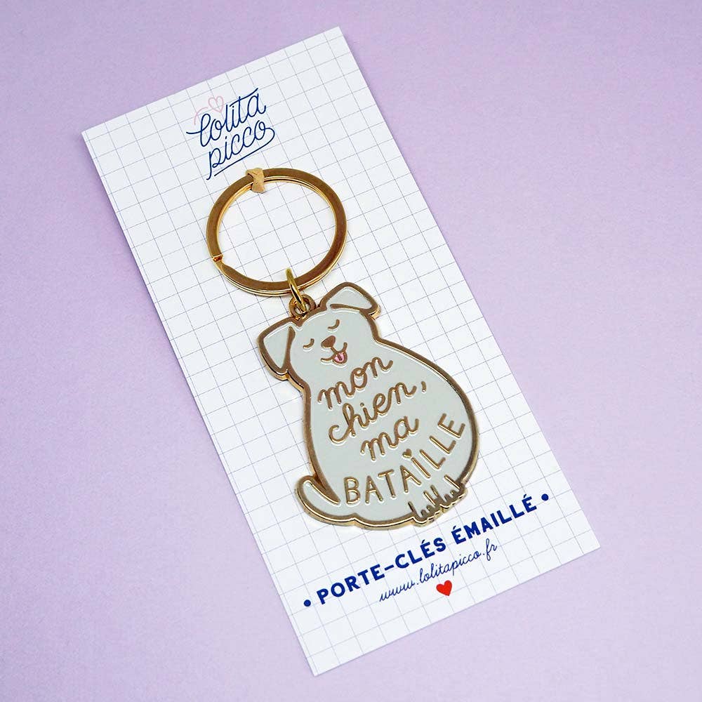 Porte-Clés "Mon Chien, Ma Bataille" | Designproducten en originele cadeaus