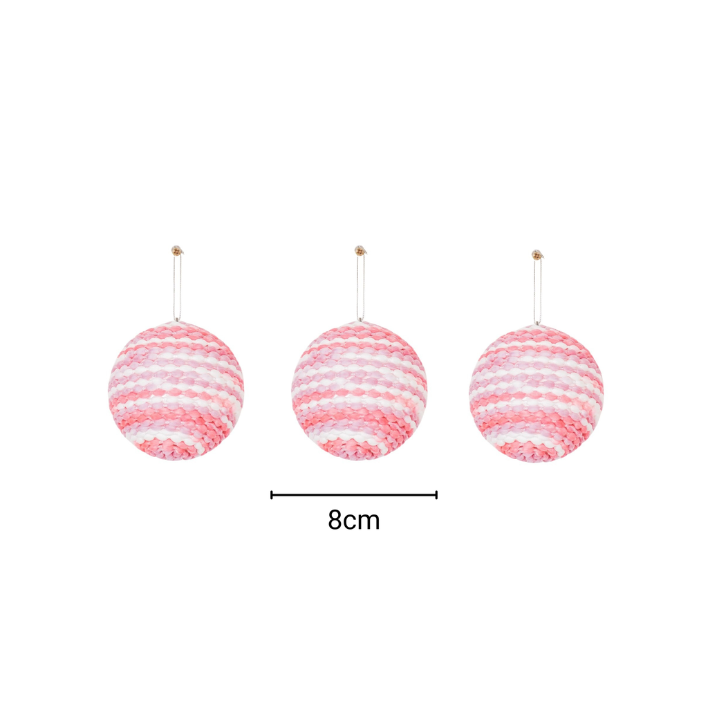 Cintres de Noël, boules de Noël, mousse, rose fluo, S3, 8 cm | Design e regali originali