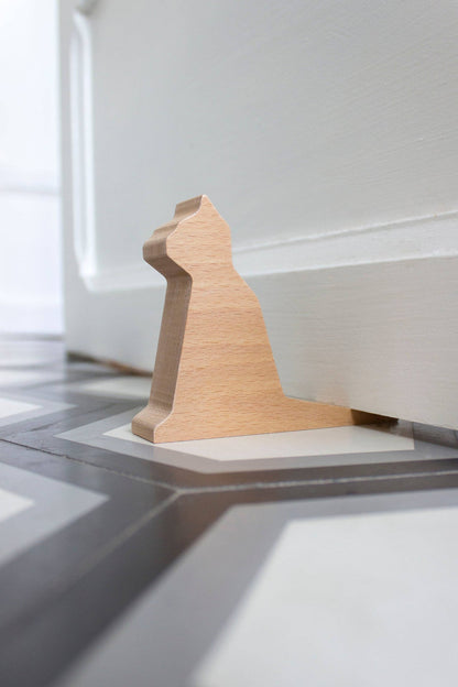 Wooden Doorstop - Cat Sachat