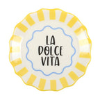 Plat à Bibelots “La Dolce Vita” Rayé Jaune