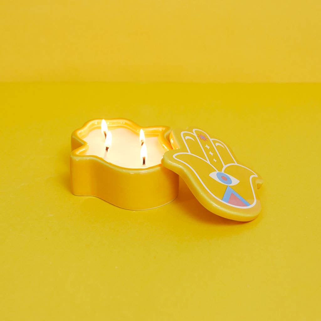 Bougie Lucky Handbjaune