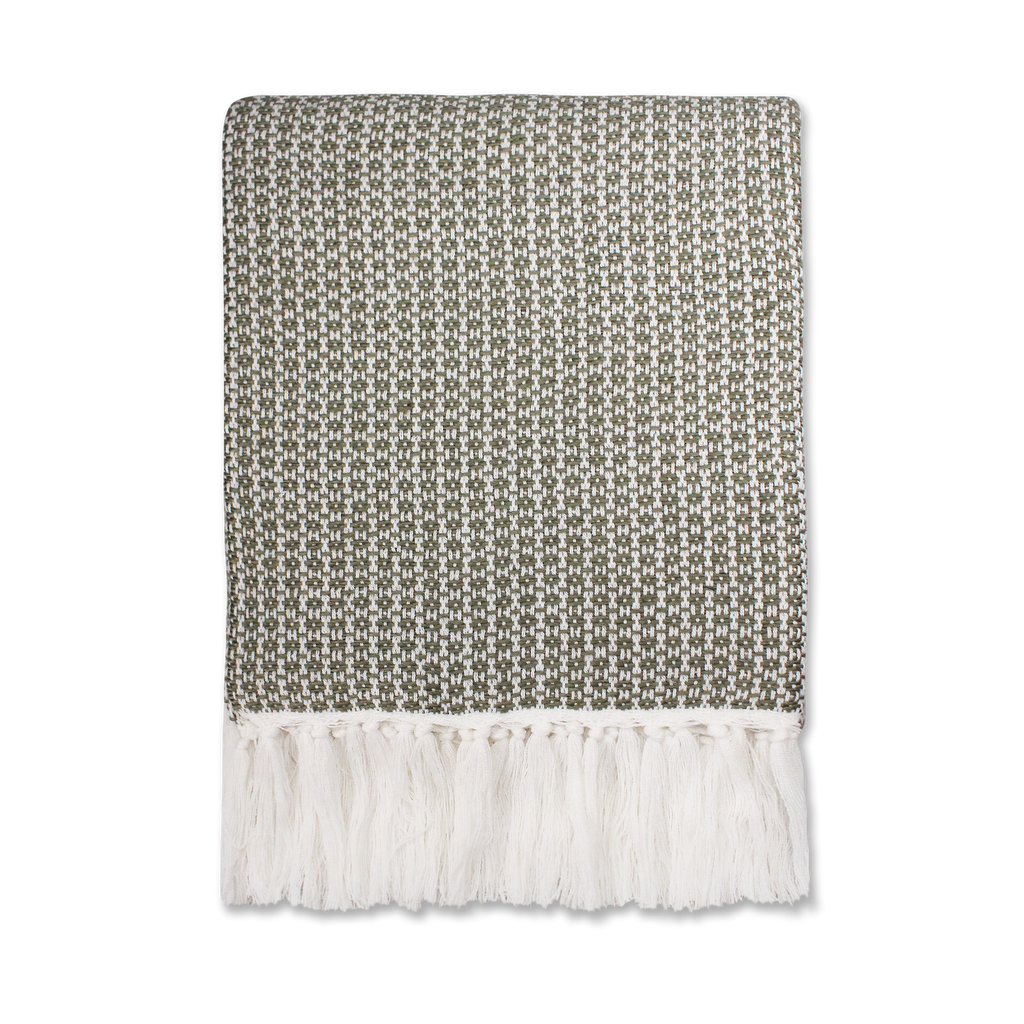 Plaid Ayla vert mousse - 125 x 150 cm