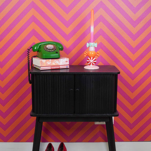 Bougeoir-Bonbon Toffee Agrafé-Multicolore - 11x11x18cm | Designproducten en originele cadeaus