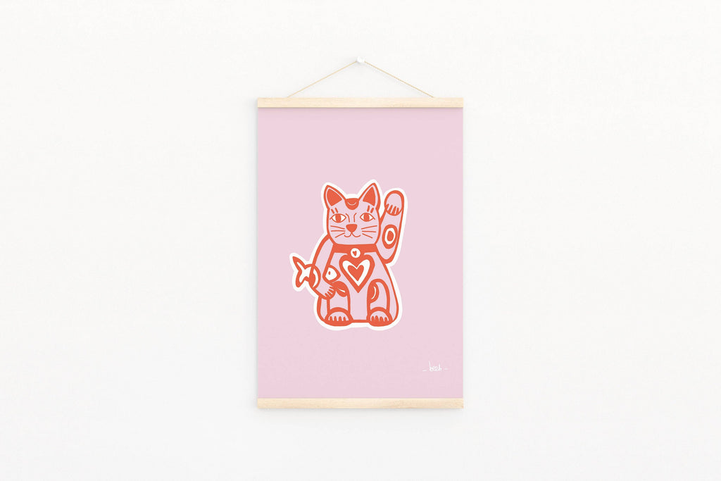 Designcadeau – Affiche « Chat Chanceux » - le Chat Chanceux