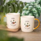 Zwei Becher „Rentier und König des Campingplatzes“