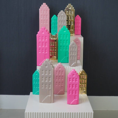 Flower vase - Home vase - Ceramic - Sea green - 5x4.5x14.5 cm