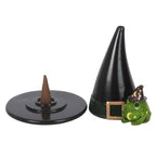 Porte-encens cône Halloween crapaud magique et chapeau de sorcière