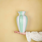 Vase à fleurs - Vase plissé - Céramique - Lilas/Vert - 16,5x16,5x29,5 cm | Objetos de diseño y regalos originales