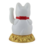 Chat chanceux solaire blanc 18cm
