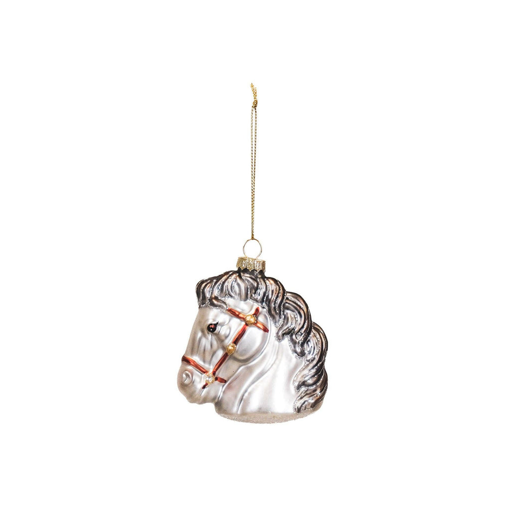 Weißes Pferd Weihnachtskugel