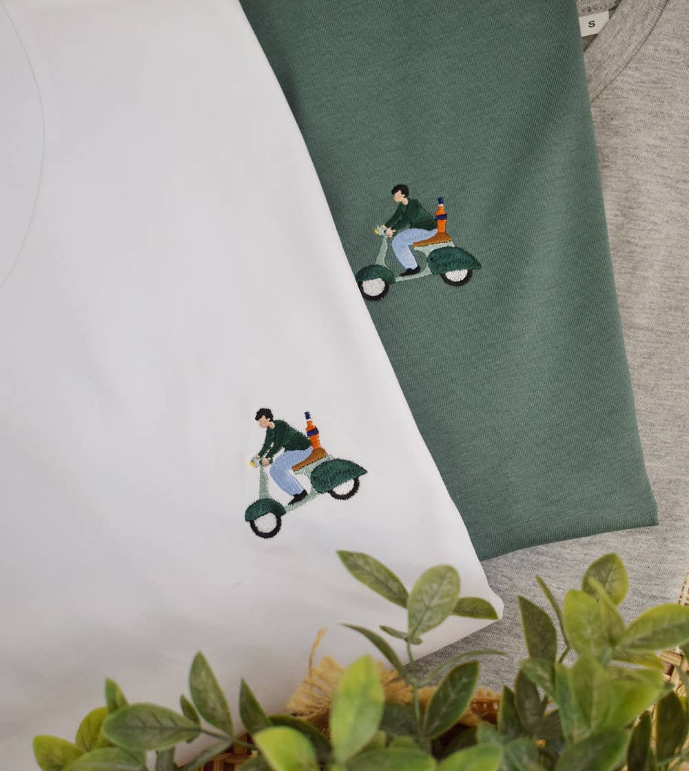 Embroidered T-shirt - VespAperol