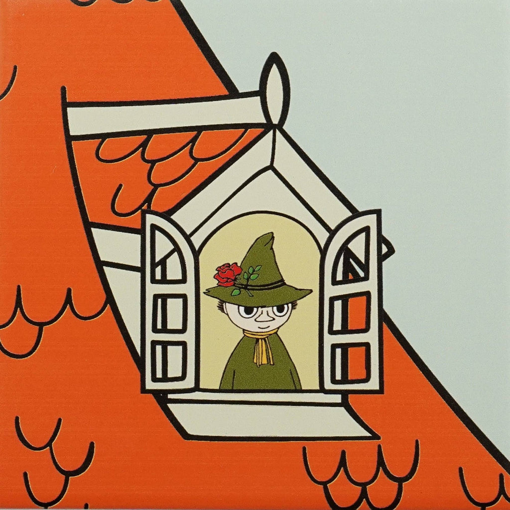 Set of 4 Moomin ceramic coasters - house