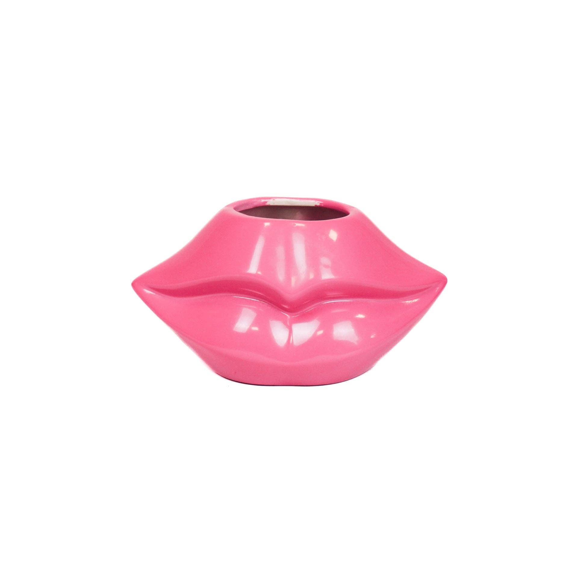 Vase/Pot Lèvres Roses néons