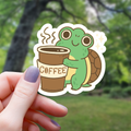 Chibi-Schildkröte mit Kaffee Sticker