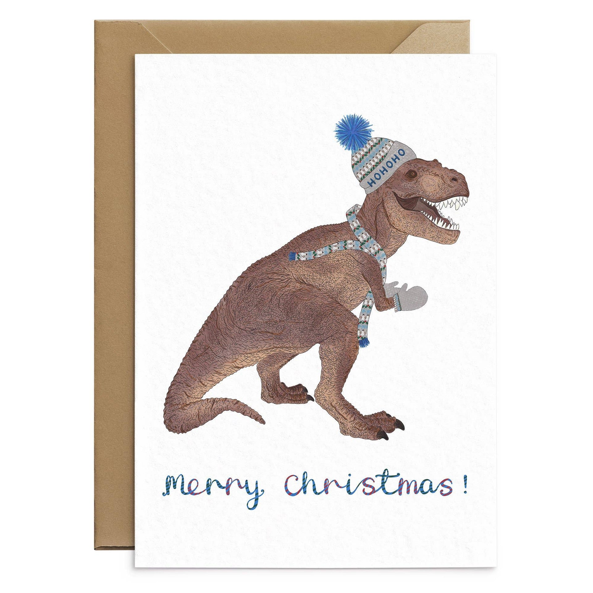 Weihnachtskarte mit T-Rex
