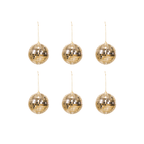 Boule de Noël Disco Or - 6-Pack
