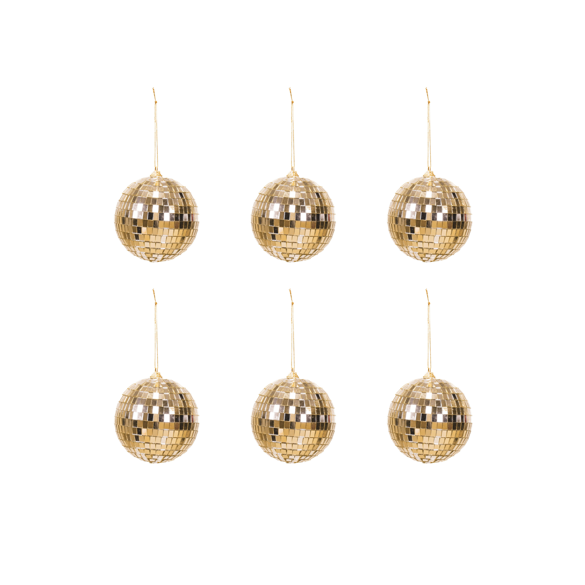 Boule de Noël Disco Or - 6-Pack