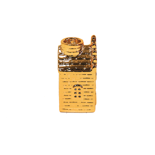 Bougeoir - Maison - Céramique - Doré - 6x6x11cm | Design e regali originali