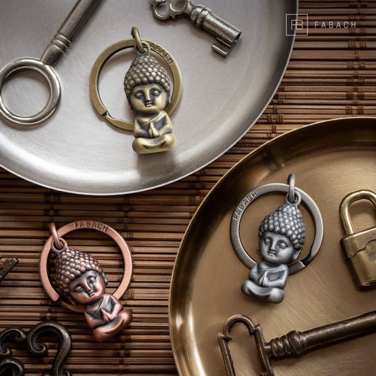 Porte-clés « Karma » Bouddha - Pendentif Bouddha - Mini-porte-bonheur Bouddha - Figurine cadeau Chakra Yoga | Design e regali originali