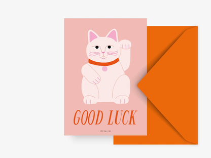 Greeting Card - Lucky Cat "Good Luck"