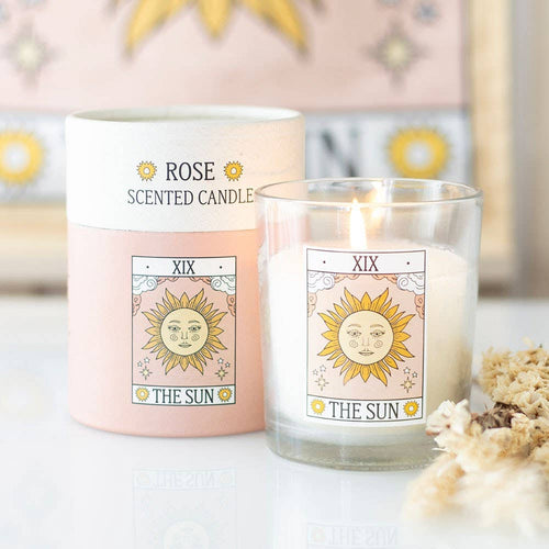 Vintage Tarot Kerze Sonne - Rosa