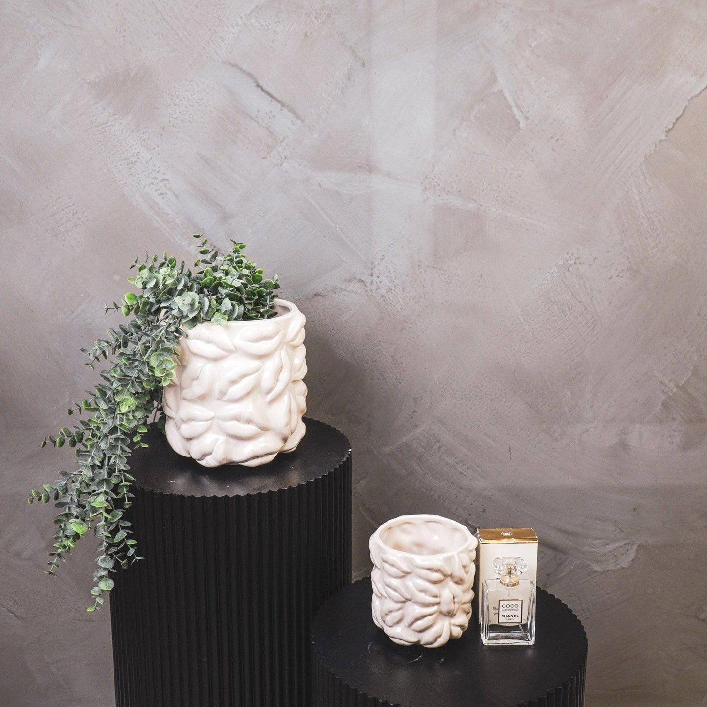 Pot - Bisous - Céramique - Beige - 17,5x17,5x17,5cm