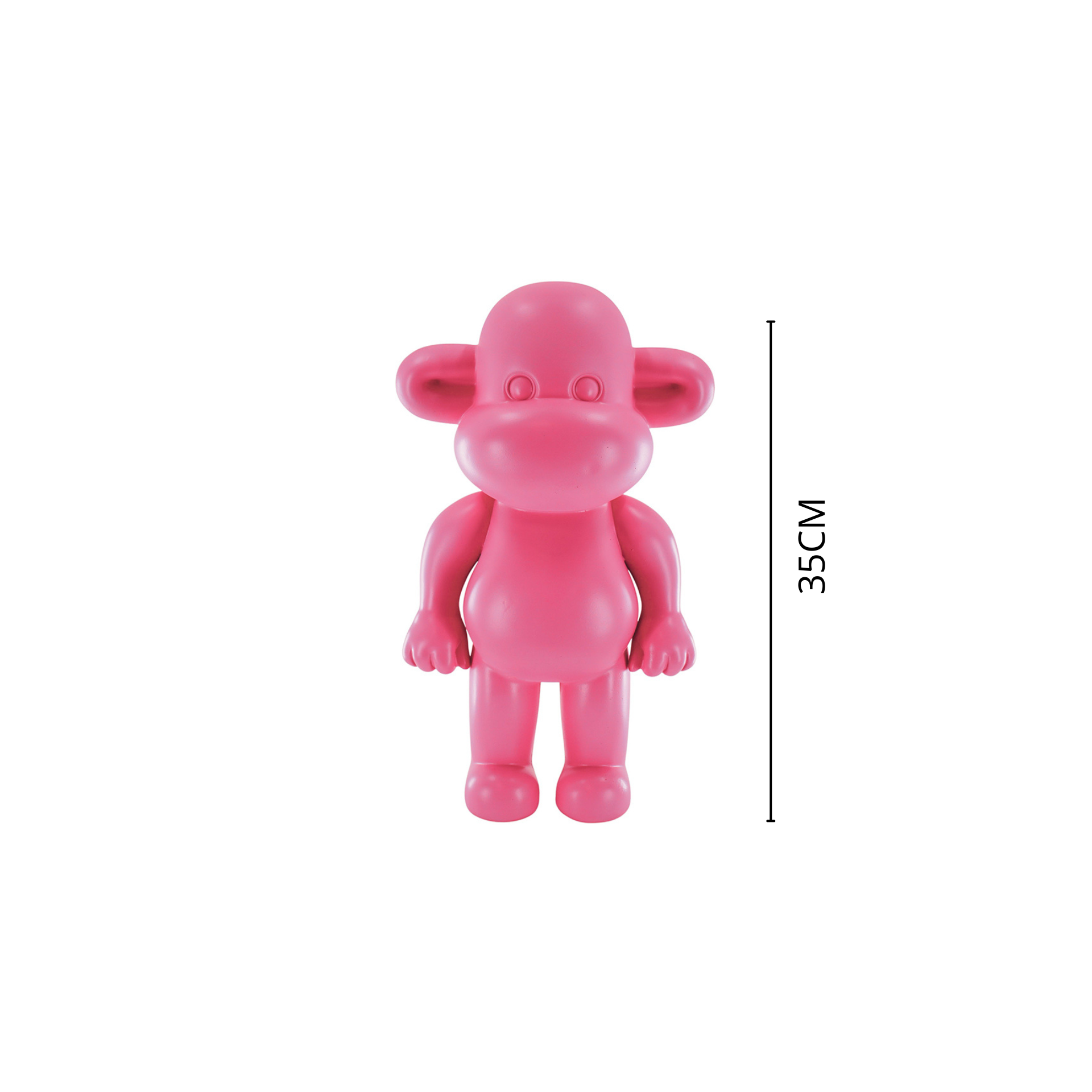 Ornement - Figurine Singe 'La Légende' - Résine de poly - Rose - 20,5x13,5x35cm | Designproducten en originele cadeaus