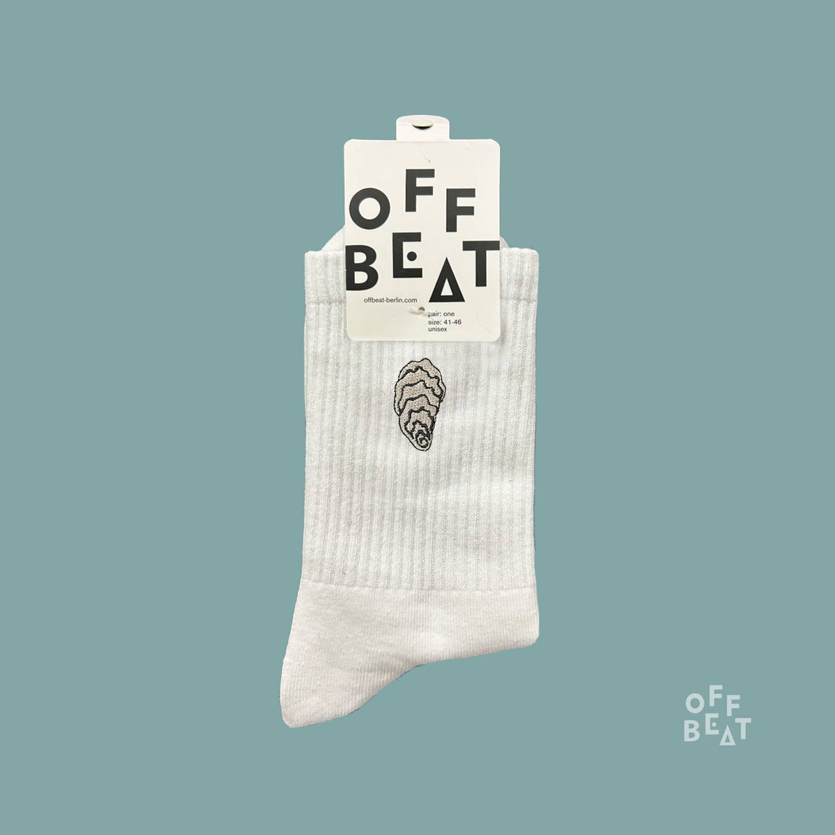 Chaussettes brodées huître