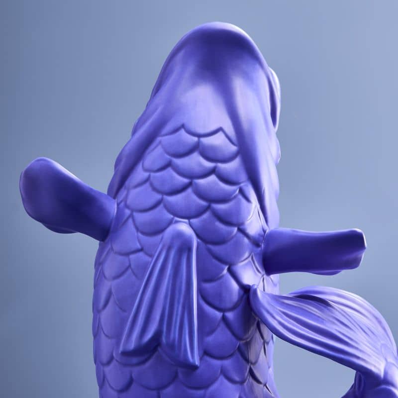 Sculpture/Vase Blubb, Matte blue sandstone, 35 x 30 x 44 cm
